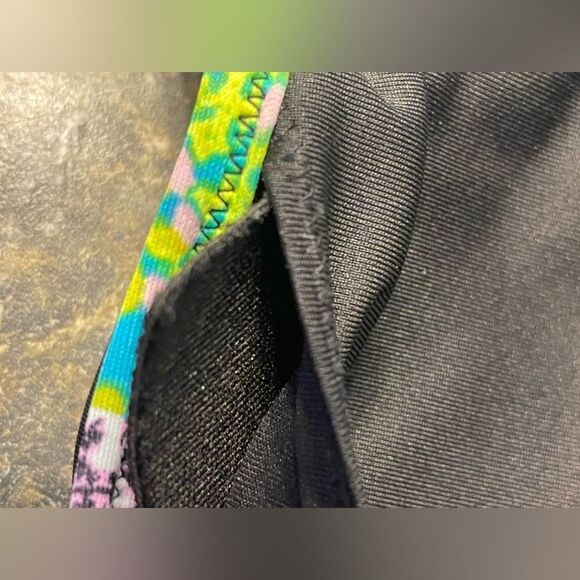 Victoria’s Secret High Neck Black Bikini Top Floral Trim Sequins L - Picture 6 of 8